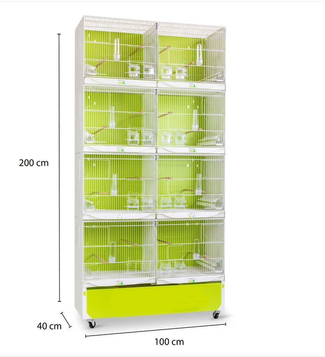 Set of 4 breeding cages with stand on wheels