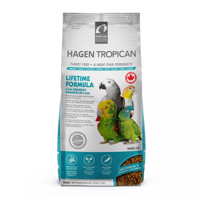 Tropican Lifetime for parrots 4mm pellets 4lbs