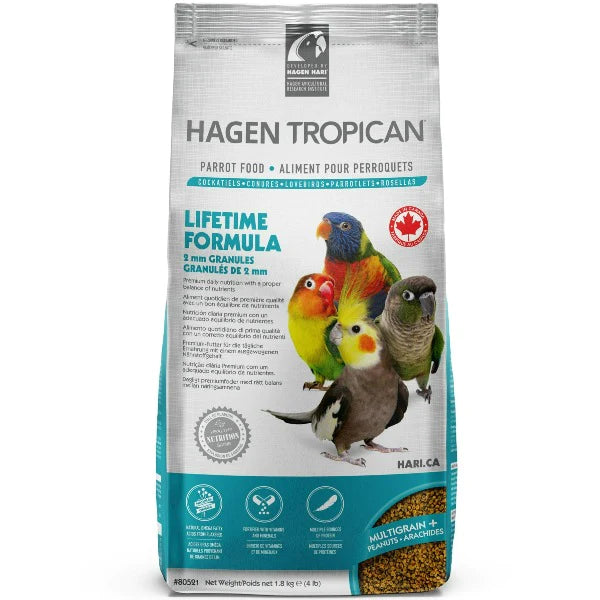 Tropican Lifetime Formula 2mm Granules For Small Parrots 4lbs