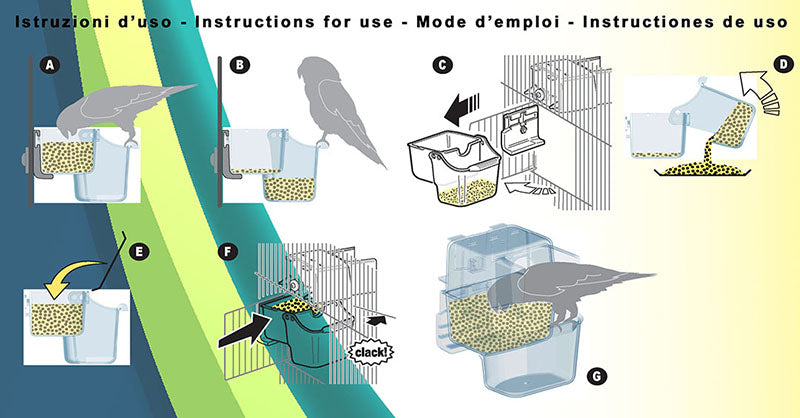 Recupera feeder for small parrakeets,lovebirds,budgies